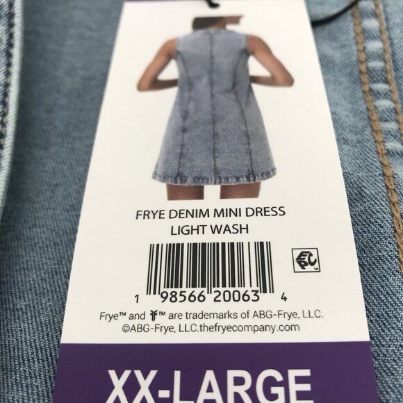 FRYE Denim Mini Dress Size XXL Denim Sleeveless Stretch Sleeveless Ladies - Picture 6 of 9